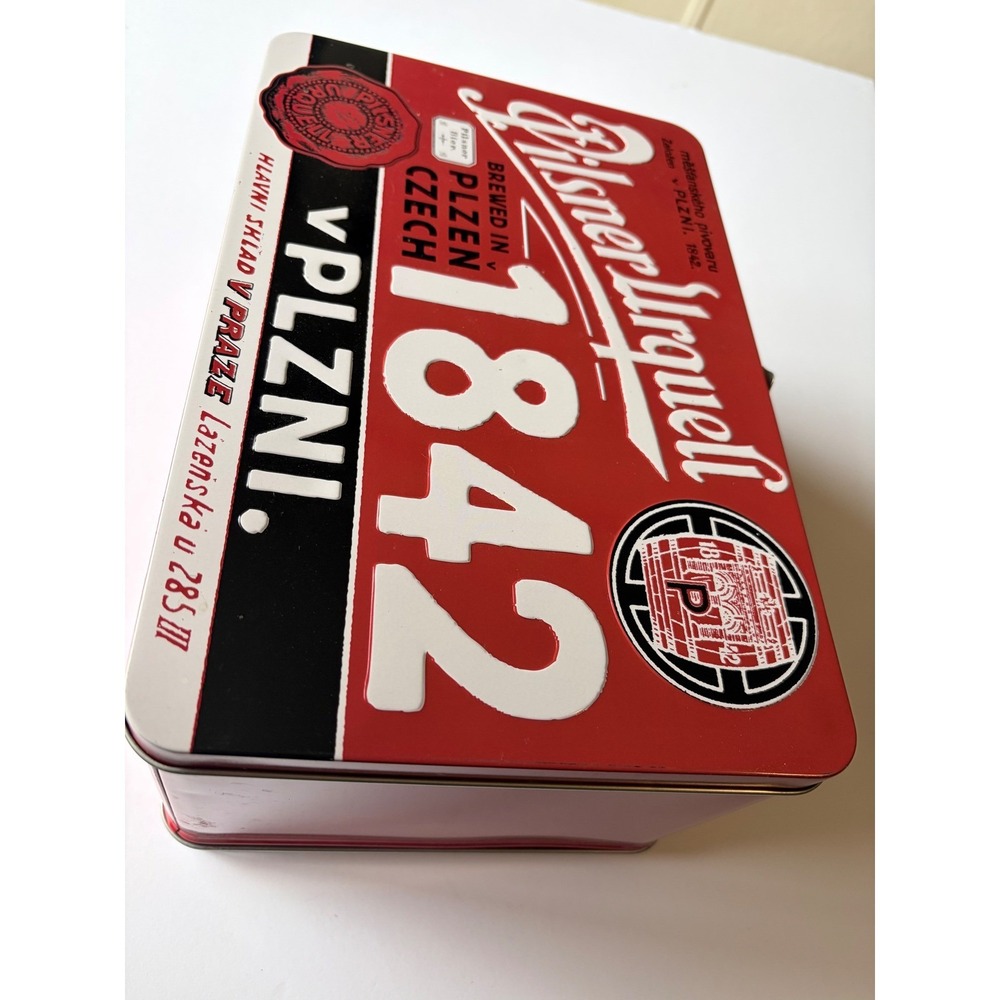 Pilsner Urquell 1842 Metal Lunch Box Tin with Beer Promo Swag Lot PBR Montejo